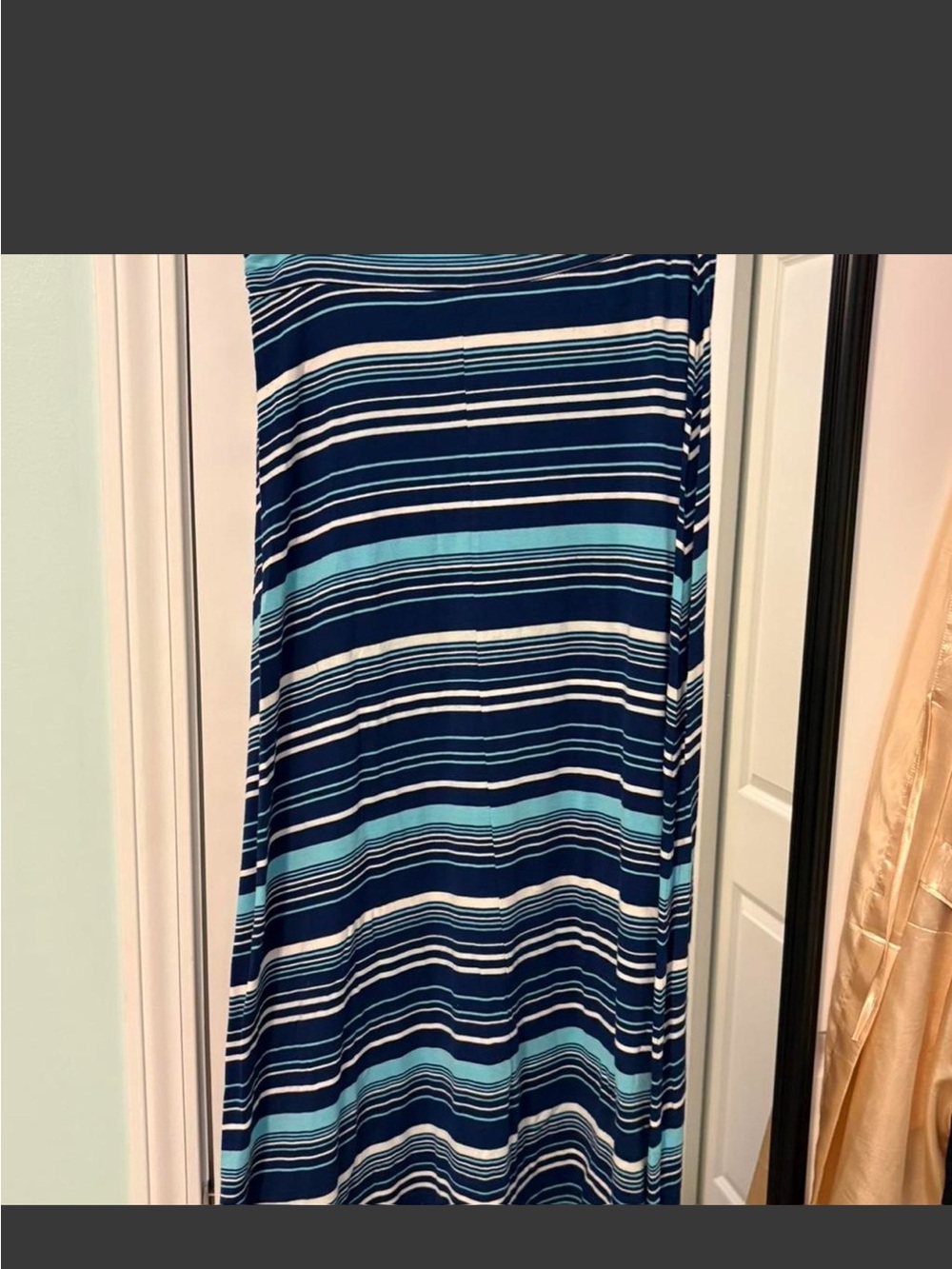 Striped Navy and Light Blue Maxi Skirt